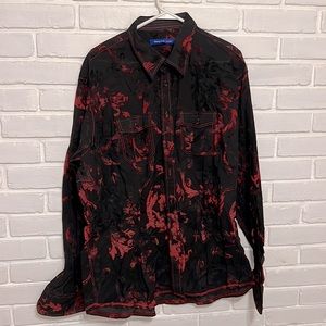 Georg Roth Mens black and red button down